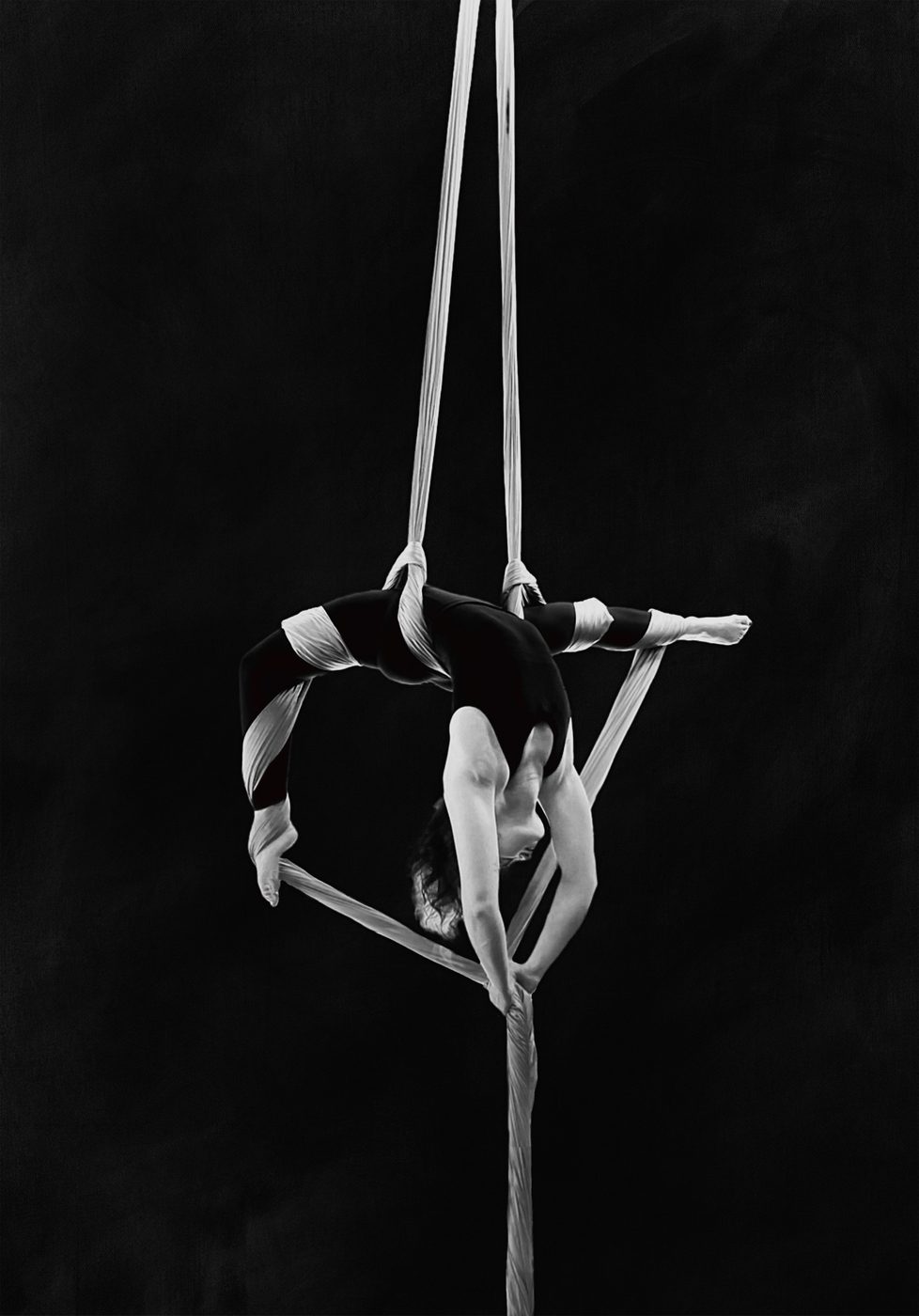 Lauren Leonesio performing aerial silks